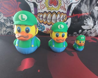 Luigi Duck Figurine, Super Mario Bros, 3D Printed PLA Plastic