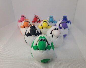 3Dプリントされたヨッシーの卵フィギュア、任天堂ファンアート - Etsy 日本