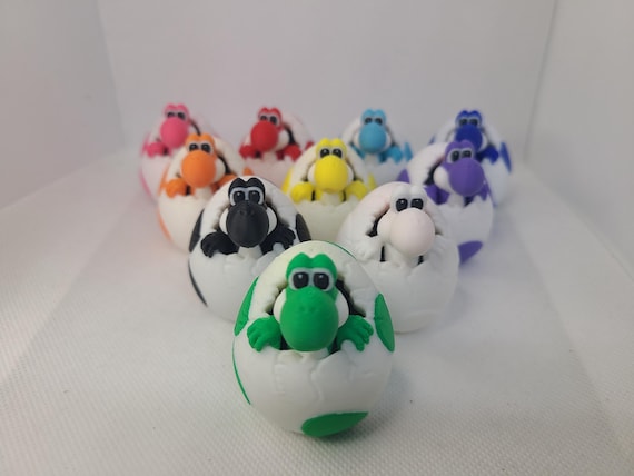 3Dプリントされたヨッシーの卵フィギュア、任天堂ファンアート - Etsy 日本