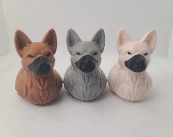 3D Printed German Shepherd Duck Figurine, Animal Lover Gift