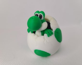 3D Printed Yoshi Egg Figure, Nintendo Fanart