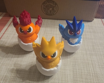 Legendary Birds Pokemon Figure Set: Zapdos, Articuno, Moltres