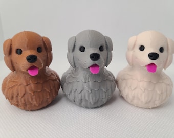 3D Printed Golden Retriever Duck Figurine, Mini Size