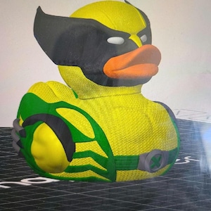 Anpassad färgad 3D-utskriven Wolverine Duck, X-Men fankonst, lott om 20