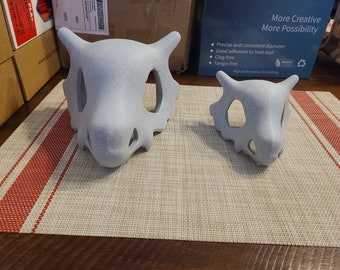 3D Printed Cubone Skull Figure, Gamer Desk Decor