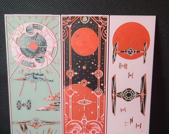 Star Wars Bookmarks Set of 3, Custom Colors, Kids Party Favors