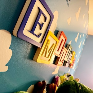 Bloques de letras de Toy Story, decoración de pared impresa en 3D, habitación de bebé, regalo de baby shower para recién nacidos, revelación de género