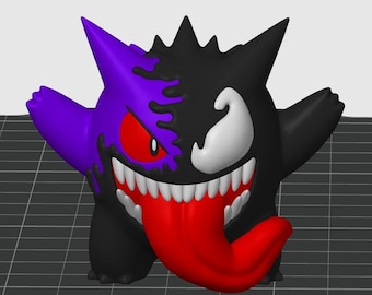 Venom Gengar Figure Mini 50MM Tall Fanart Pokemon 3d Printed Retro Pikachu Gift