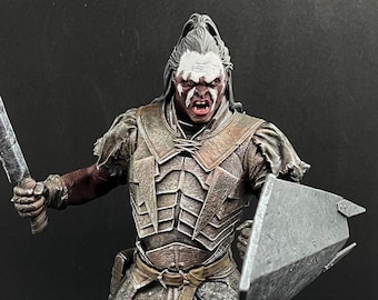 Statuette de collection de Lurtz, personnage du Seigneur des anneaux, statue de la race Uruk Hai, statue peinte à la main après impression 3D