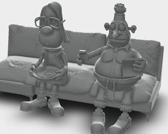 Mary and Max 3D Printer Model Figure, Modèle de film d'animation, Fichiers stl, Modèle de diorama et Personnages de film