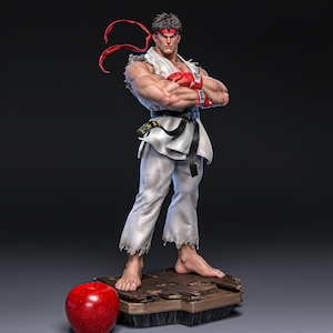 Hand Painted Ryu Figurine – Street Fighter Action Sculpture
