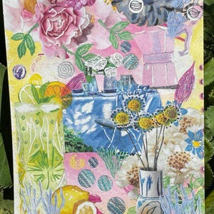 postcard set with card holder "Summervibes"