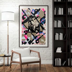 abstract shadow play mixed media collage