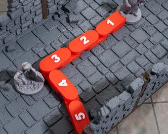 DND Rörlig Ledad Kedjelinjal för Wargaming, Lämplig för Mätning av Icke-Grid-miljöer, DND Tillbehör