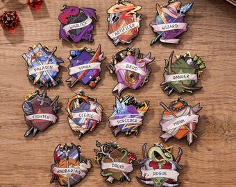 Personalized DND Class Acrylic Keychain, Custom Name Bag Charm, TTRPG Accessory Gift for DND Players & Dragon Master