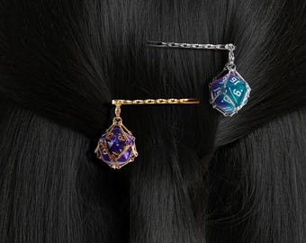 Niet storen verwijderbare D20 dobbelstenen haarspeld, D20 haarspeldjes, haarspeld, haarsieraden, geek haaraccessoires, cadeaus voor haar
