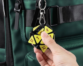 3d Printing Squishable D20 Keychain, Fidget Dice Bag Charm, Squishy Dice, Fidget Toy, Desk Toy, Sensory Toy