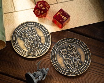 Moneda de la suerte, moneda de DND para la alodoxafobia, moneda de D20 para coleccionistas, regalos de DND, dados de D2
