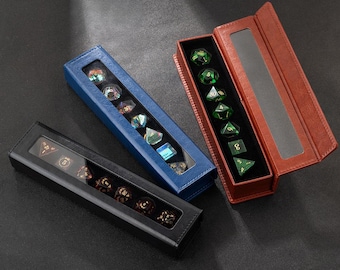DND ダイスディスプレイボックス（透明マグネット蓋付き）、DND ダイスセットディスプレイケース、ダイス保管庫、ダイス収納ボックス、ダイス収納ケース、DND ギフト