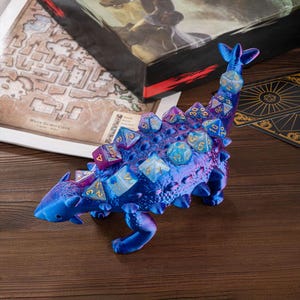 3d printed Ankylosaurus Shimmer Dragon Dice Holder, Dice Holder, Cute Accessory Dragon Gift, Tabletop Dragon Dice Stand, Tabletop DND Gifts