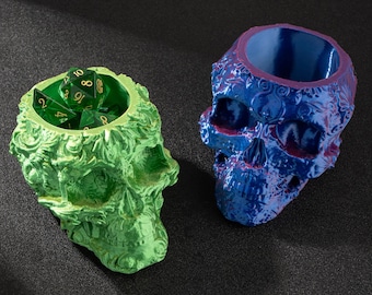 3d Printed Skull DND Dice Holder, Dice Storage, DND Dice Vault, Skull Decoration, DND Decoration, Unique Accessories, Skull Gifts