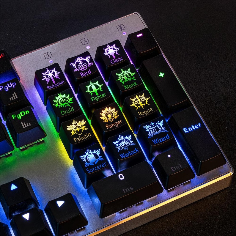 DND Class Keycap Set, Baldurs Gate Keycap Set, Artisan Keycaps, Custom ...