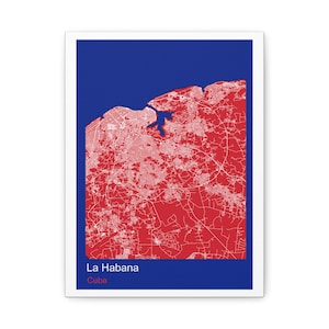 Street Map of La Habana, Cuban Canvas Print