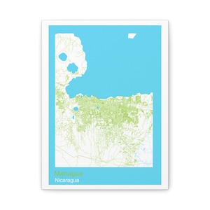 Street Map of Managua, Nicaragua Canvas Print