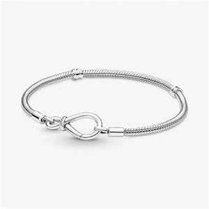 Pandora  Everyday Minimalist Charm Pandora Bracelets, Moments Infinity Knot Snake Chain Bracelet,S925 Sterling SilverGift for her