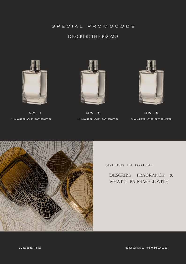 Perfume Branding Template: Social Media & Email (canva DIY Template) - Etsy