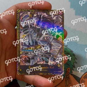 Eustass Kid Custom Leader Manga - jaune OP10 - VIOLET CHAMPIONSHIP holographique fait main - proxy personnalisé OPTCG