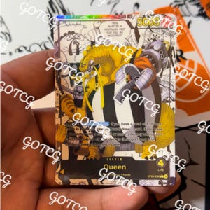 Queen Custom Leiter Manga - Blau Gelb OP04 - Holographisch Handgemacht - Custom Proxy OPTCG