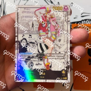 Uta Custom Leader Manga - Rouge violet OP06 - Holographique fait main - Proxy personnalisé OPTCG