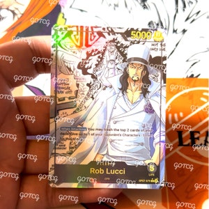 Lucci Benutzerdefinierte Anführer MANGA - Schwarz OP07 - Holographisch Handgemacht - Benutzerdefinierte Proxy OPTCG