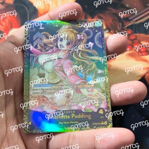 Pudding personnalisé leader manga - violet jaune OP08 - holographique fait main - proxy personnalisé OPTCG - violet chamionship