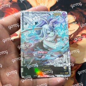 Manga de líder personalizada de zanahoria - Verde OP08 - Holográfica hecha a mano - Proxy personalizado OPTCG