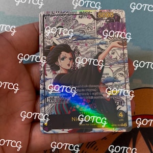 Manga leader personnalisé Nico Robin - violet jaune OP09 - holographique fait main - proxy personnalisé OPTCG