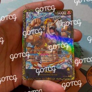 Manga Usopp Custom Leader - Bleu noir OP10 - Violet championnat holographique fait main - Proxy personnalisé OPTCG