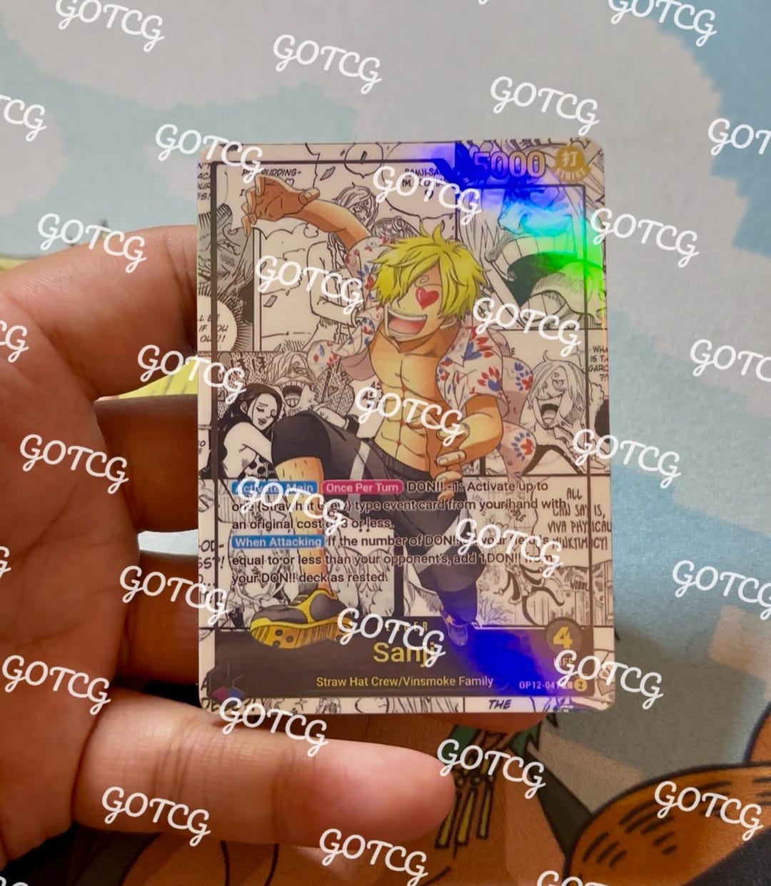 Sanji Custom Leader Manga - Blue Purple OP12 - Holographic