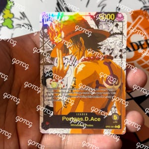 Ace Custom Leader Manga - Rouge OP03 - Holographique fait main - Proxy personnalisé OPTCG