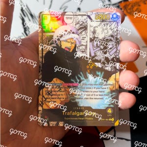 Law Custom Leader Manga - Rouge vert OP01 - Holographique fait main - Proxy personnalisé OPTCG