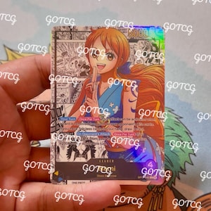 Nami Custom Leader Manga - Bleu jaune OP11 - Holographique fait main - Proxy personnalisé OPTCG