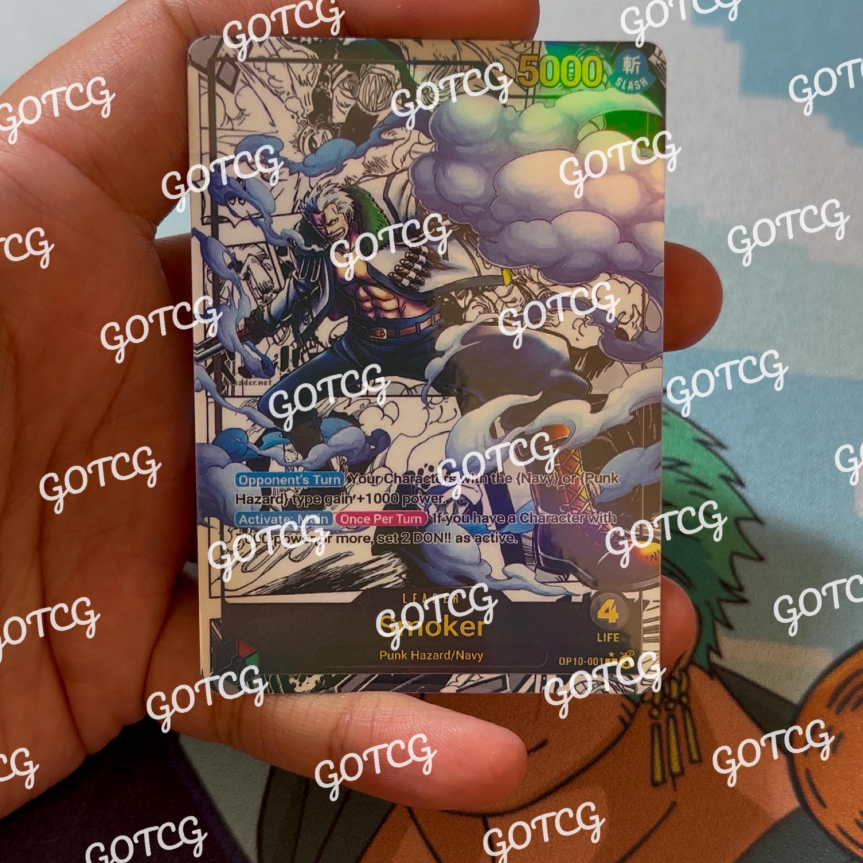 Smoker Custom Leader Manga - Red Green OP10 - Holographic Handmade