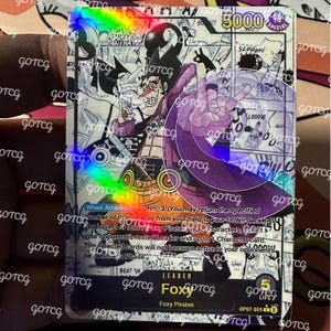 Manga Foxy Custom Leader - Violet OP07 - Holographique fait main - Proxy personnalisé OPTCG