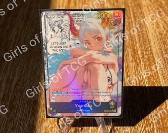 Custom Leader Waifu Yamato - OPTCG - Green Yellow - Holographic Handmade - Custom Proxy