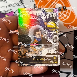 Krokodil Custom Leiter Manga - Blau ST03 - Holographisch Handgemacht - Custom Proxy OPTCG