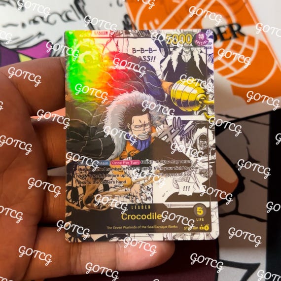 Crocodile Custom Leader Manga - Blue ST03 - Holographic Handmade