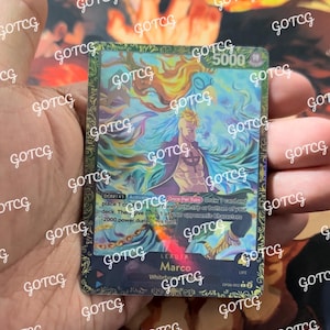Marco Custom Leiter Manga - Rot Blau OP08 - Holographisch Handgemacht - Custom Proxy OPTCG - Purpur-Meisterschaft