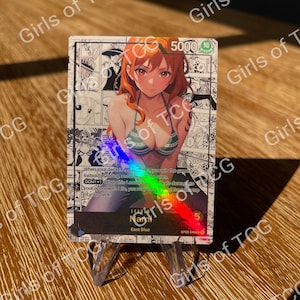 Leader personnalisé Waifu - OPTCG - bleu - holographique fait main - proxy personnalisé