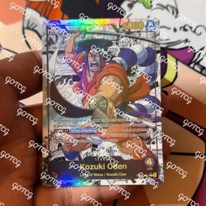 Oden personnalisé Leader Manga - rouge vert EB01 - holographique fait main - proxy personnalisé OPTCG